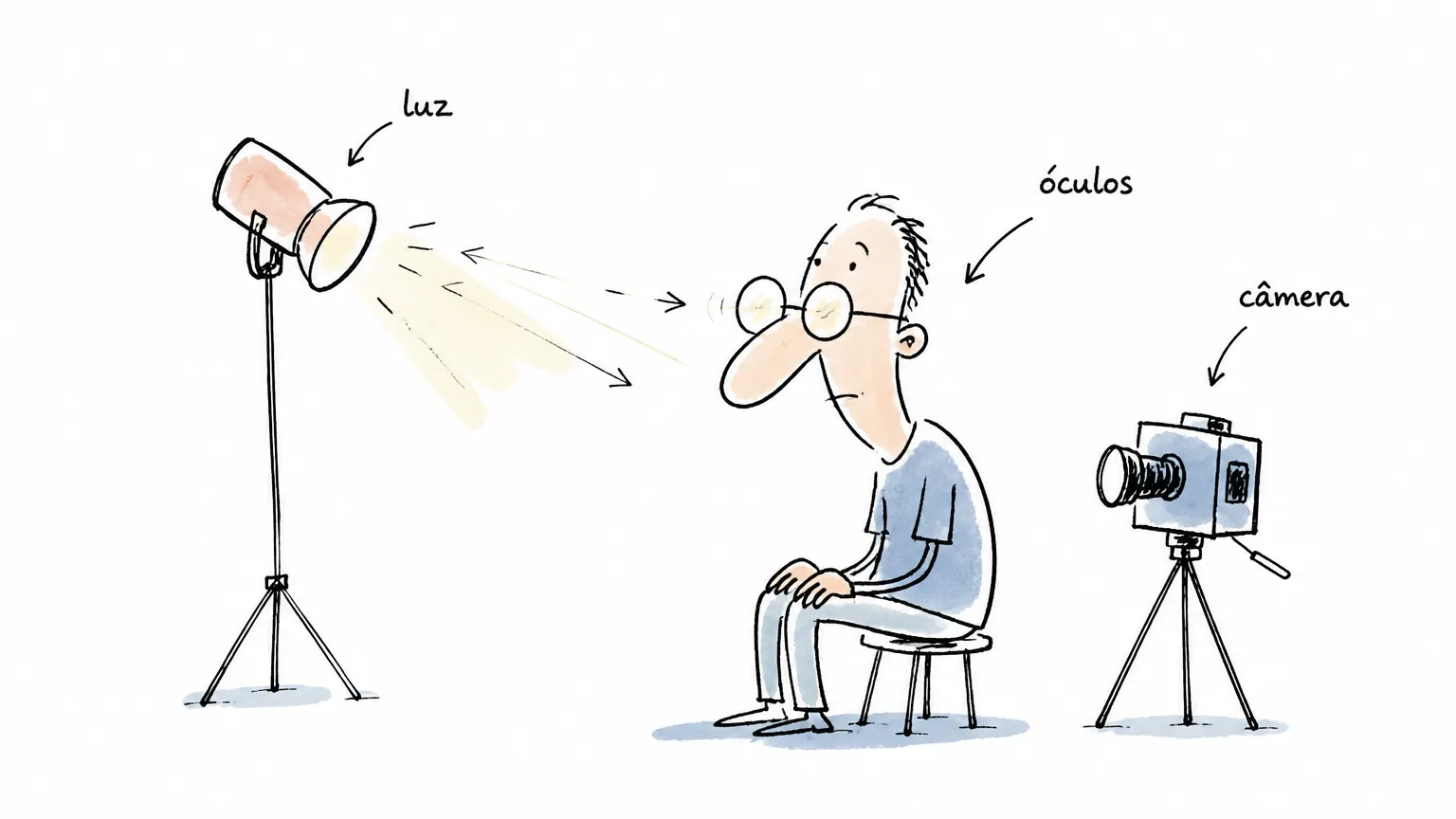 Foto profissional com óculos: como evitar reflexo