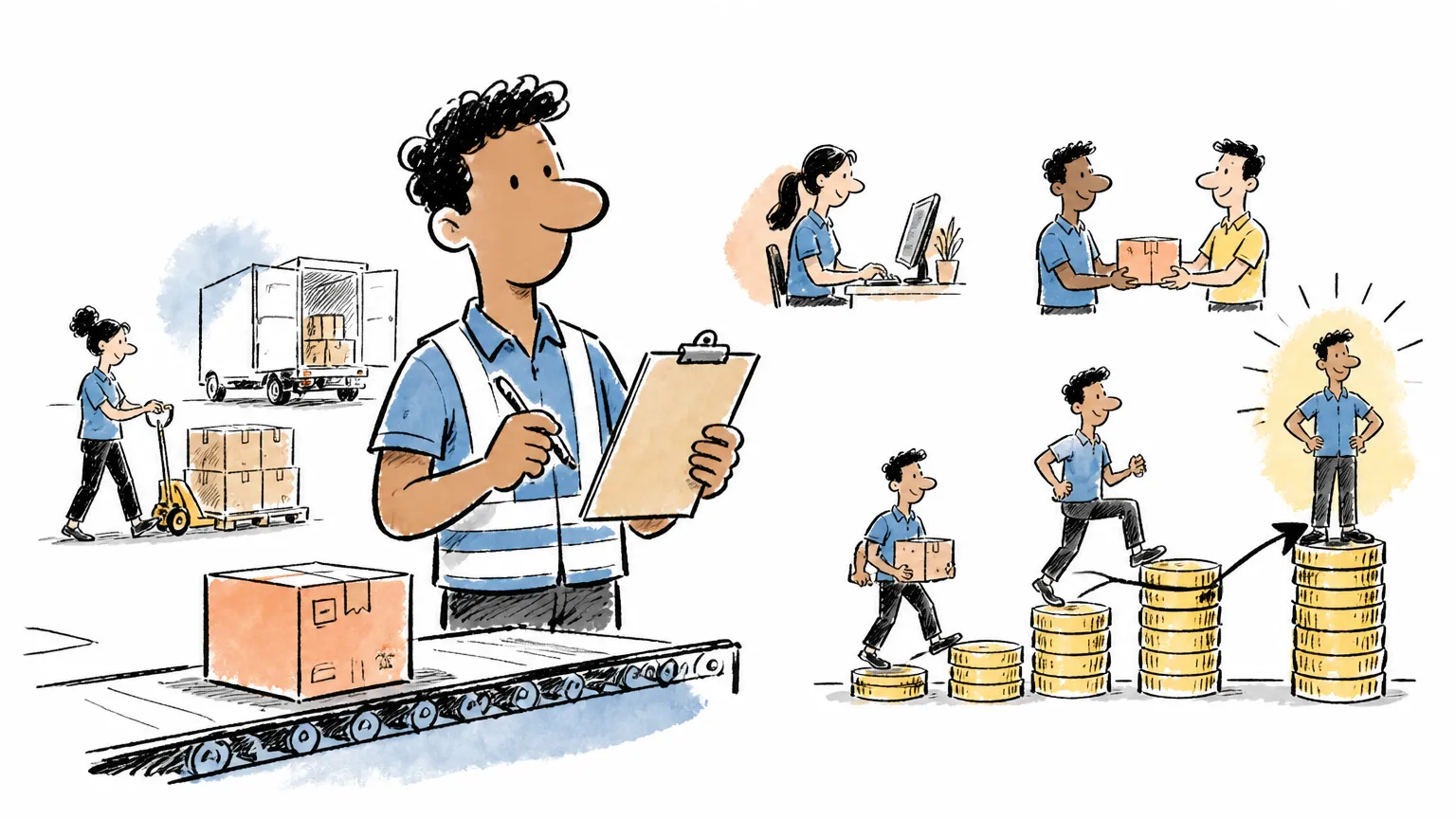 Quanto ganha um auxiliar de logística em 2026: salário e faixas