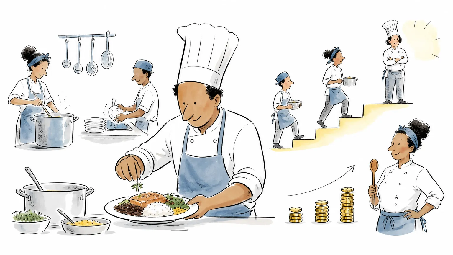 Quanto ganha um cozinheiro em 2026: salário e faixas