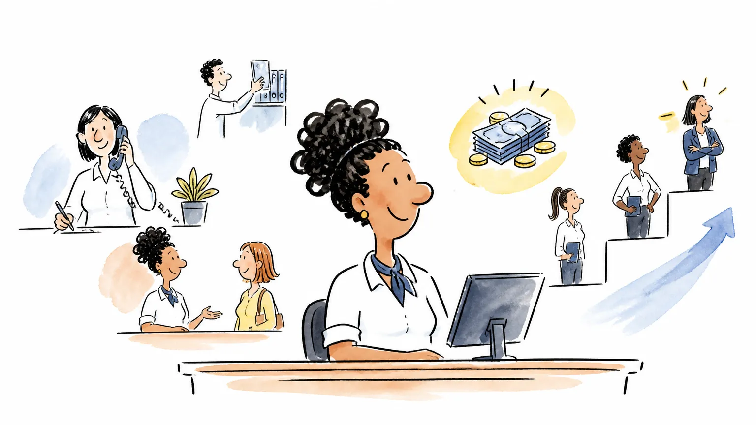 Quanto ganha uma recepcionista em 2026: salário e faixas